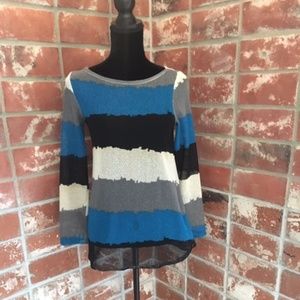 Cool Meshlike Pullover Striped Shirt